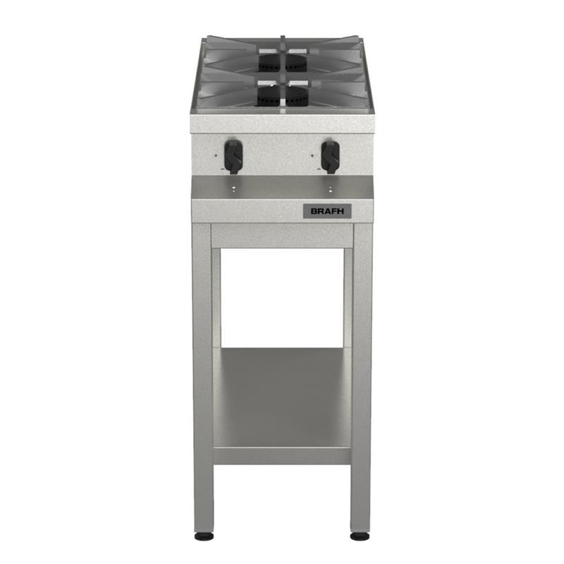 Anafe 2 H 36cms con base y estante, acero 430