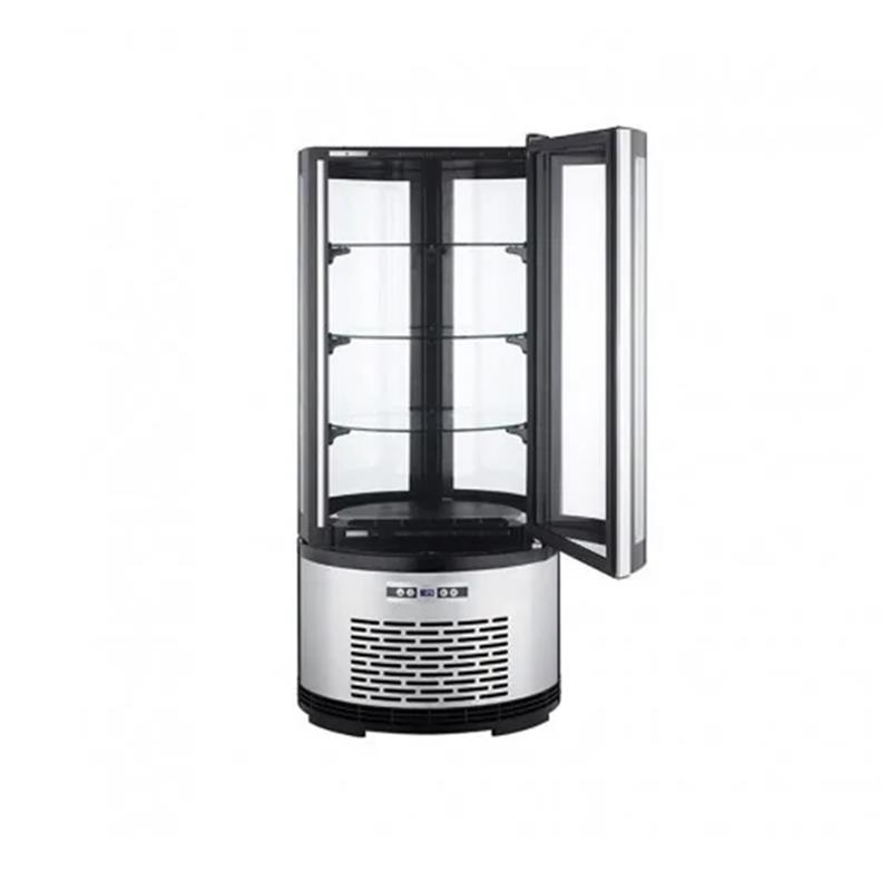 Heladera Vertical Curva ITALY Acero 100 Lts - 3 Est. (480x1030)
