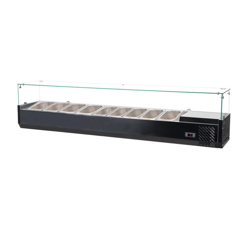 Salad Bar Acero Inox ITALY 9 * 1/4 GN C/Recta - (1800x355x426)