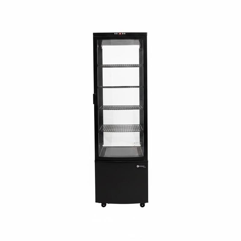 Heladera Vertical ITALY Plas. 4 caras Vidriadas 280 Lts - 4 Est. Negra (556x526x1913)