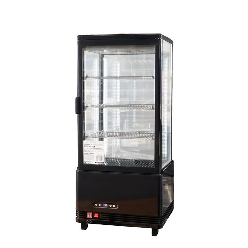 Heladera/Warmer Vertical ITALY Plas. 4 caras Vidriadas 78 Lts - 3 Est. Negra (452x406x966)